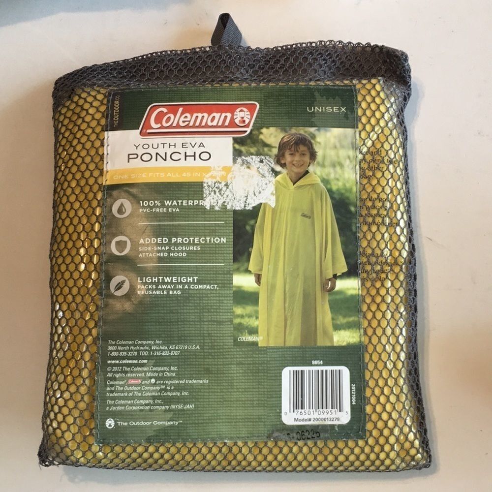 Bundle 3 for $15 Coleman Youth Waterproof Pancho Unisex New